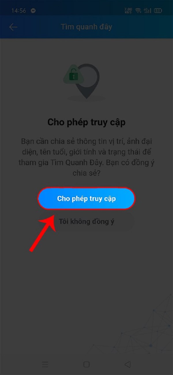 Cho phép Zalo truy cập vị trí của bạn