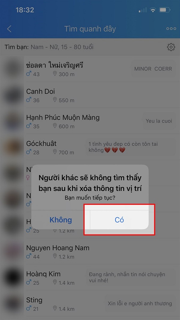 tắt quyền truy cập vị trí của ứng dụng zalo